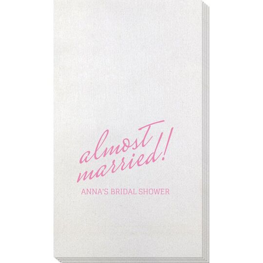 Expressive Script Almost Married Bamboo Luxe Guest Towels
